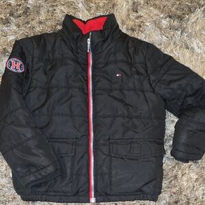 Tommy Hilfiger Kids Black and Red Puffer Jacket